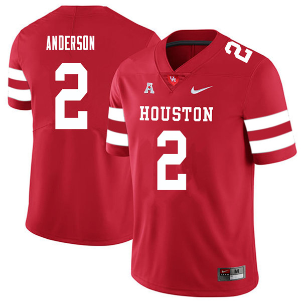 2018 Men #2 Deontay Anderson Houston Cougars College Football Jerseys Sale-Red - Click Image to Close